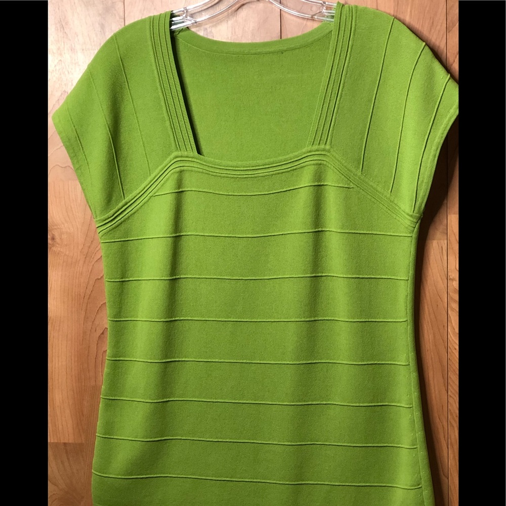 Lime Green knit sleeveless Blouse